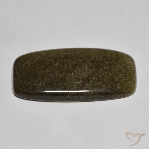 Obsidiana preto natural 9,53ct, almofada cortada, opaco