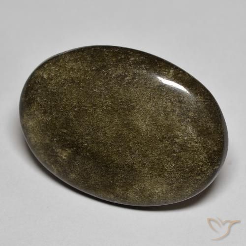 Obsidiana Preto com brilho dourado Natural 17.44ct, oval, Opaco