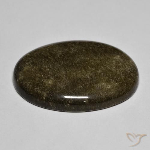 Obsidiana Preto com brilho dourado Natural 17.44ct, oval, Opaco