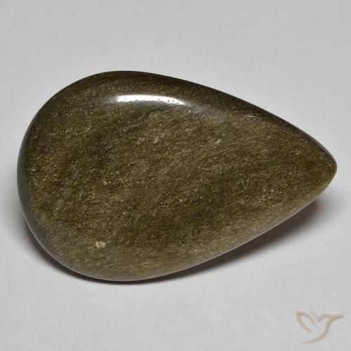 13.36ct Natural Preto com brilho dourado Obsidiana, Formato de pêra, Opaco