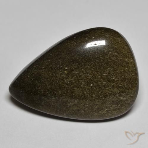 Obsidiana Preto com brilho dourado Natural 20.02ct, Formato de pêra, Opaco