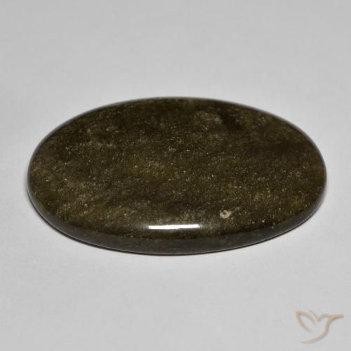 Obsidiana Preto com brilho dourado Natural 30.83ct, oval, Opaco