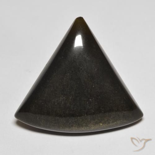 Obsidiana preto natural 17,64ct, trillion, opaco