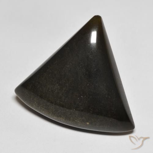 Obsidiana preto natural 17,64ct, trillion, opaco