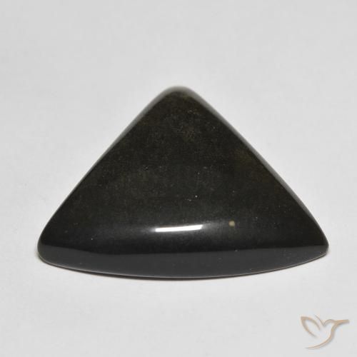Obsidiana preto natural 17,64ct, trillion, opaco