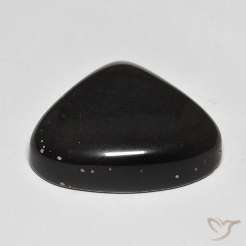 Obsidiana Preto com brilho dourado Natural 18.52ct, Formato de pêra, Opaco