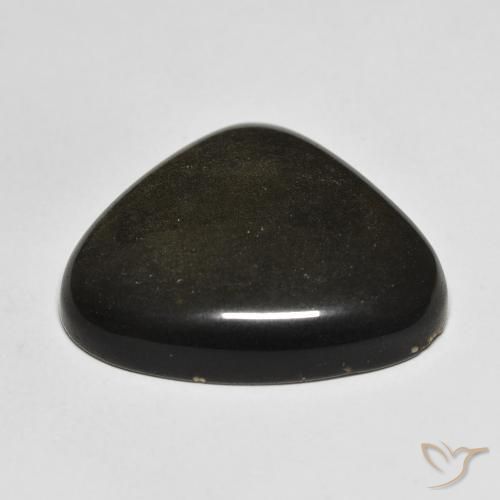 Obsidiana Preto com brilho dourado Natural 19.38ct, Formato de pêra, Opaco