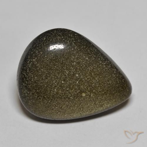 17.46ct Natural Preto com brilho dourado Obsidiana, Formato de pêra, Opaco