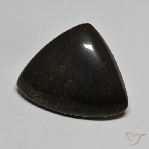 Obsidiana Preto com brilho dourado Natural 18.17ct, Trilhão, Opaco