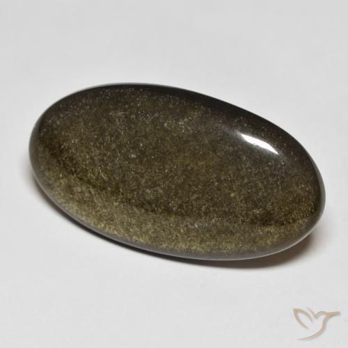 Obsidiana Preto com brilho dourado Natural 19.68ct, oval, Opaco