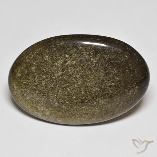 24.36ct Natural Preto com brilho dourado Obsidiana, oval, Opaco