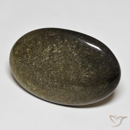Obsidiana Preto com brilho dourado Natural 24.36ct, oval, Opaco