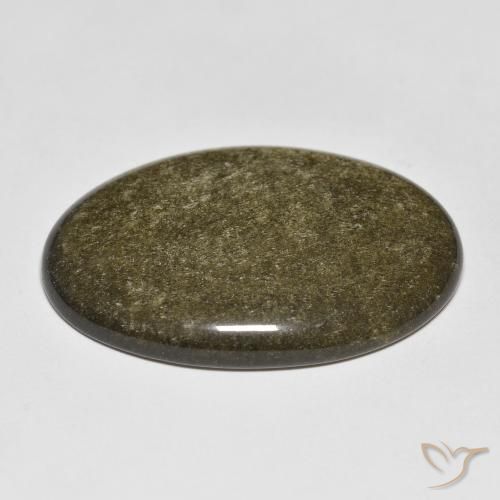 Obsidiana Preto com brilho dourado Natural 24.36ct, oval, Opaco