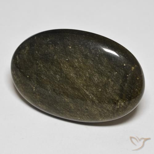 Obsidiana Preto com brilho dourado Natural 32.18ct, oval, Opaco