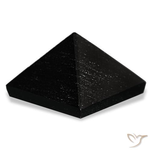 Obsidiana preto com linhas cinza natural 66,01ct, quadrado, opaco