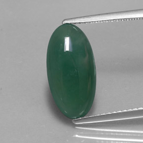 Jade de onfacita verde natural 3,66ct, corte oval, translúcido