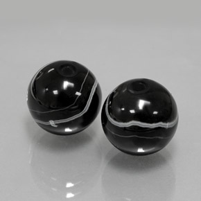Pedras preciosas de ônix preto natural de  ct, esfera / bola, opaco