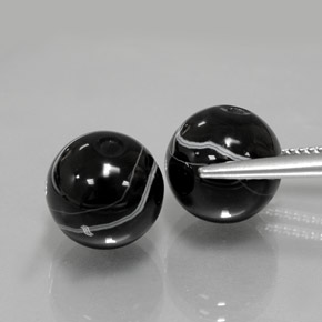Pedras preciosas de ônix preto natural de  ct, esfera / bola, opaco