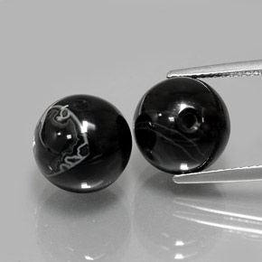Pedras preciosas de ônix preto natural de  ct, esfera / bola, opaco