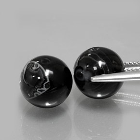 Pedras preciosas de ônix preto natural de  ct, esfera / bola, opaco