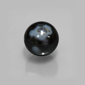Ônix preto natural 7,24ct, esfera / bola, opaco