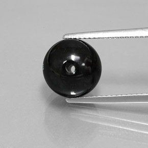 Ônix Preto Natural 6.88ct, Esfera / Bola, Opaco