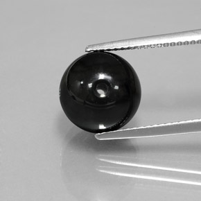 Ônix preto natural 7,43ct, esfera / bola, opaco