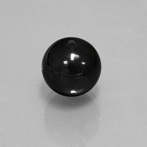 Ônix preto natural 7,43ct, esfera / bola, opaco