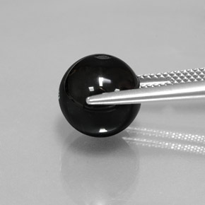 Ônix preto natural 7,43ct, esfera / bola, opaco