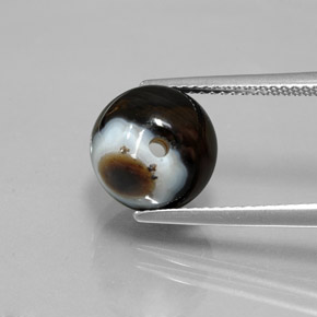 Ônix preto natural 6,99ct, esfera / bola, opaco