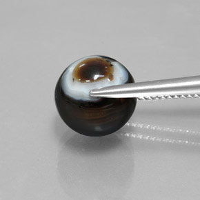 Ônix preto natural 6,99ct, esfera / bola, opaco