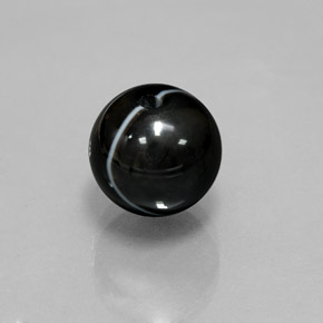 Ônix preto natural 7,45ct, esfera / bola, opaco