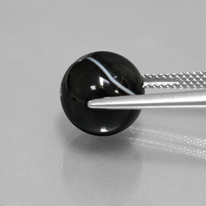 Ônix preto natural 7,45ct, esfera / bola, opaco