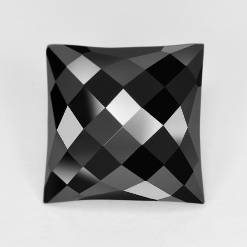 Ônix preto natural 4,94ct, quadrado, opaco