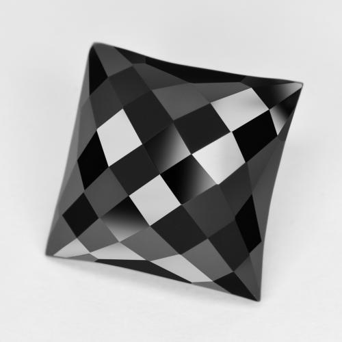 Ônix preto natural 4,94ct, quadrado, opaco