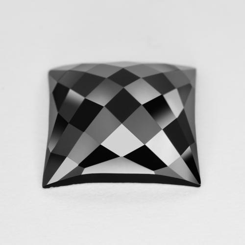 Ônix preto natural 4,94ct, quadrado, opaco