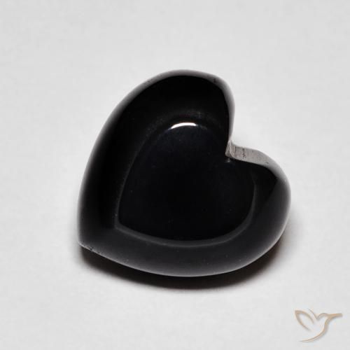 Ônix Preto Natural 4.34ct, Coração, Opaco