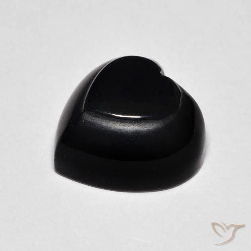 Ônix Preto Natural 4.34ct, Coração, Opaco