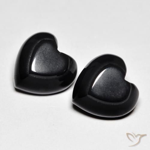 Pedras preciosas de Ônix Preto natural de 8.41 ct, Coração, Opaco