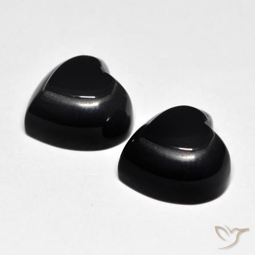 Pedras preciosas de Ônix Preto natural de 8.41 ct, Coração, Opaco