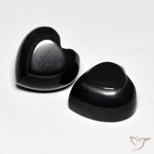 Pedras preciosas de Ônix Preto natural de 8.66 ct, Coração, Opaco