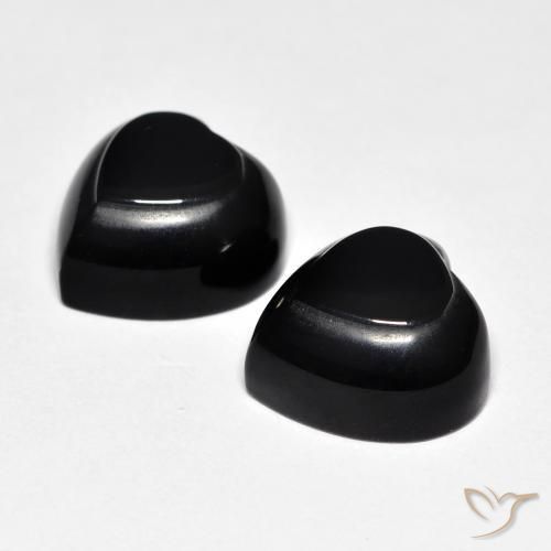 Pedras preciosas de Ônix Preto natural de 8.66 ct, Coração, Opaco