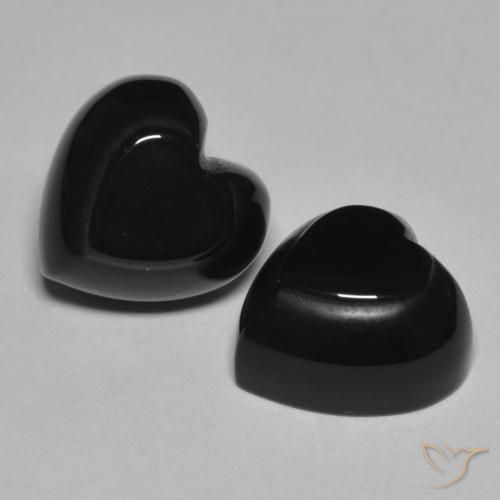 Pedras preciosas de Ônix Preto natural de 8.59 ct, Coração, Opaco