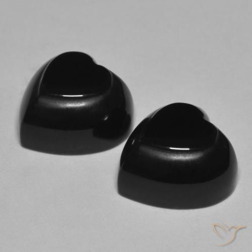 Pedras preciosas de Ônix Preto natural de 8.59 ct, Coração, Opaco