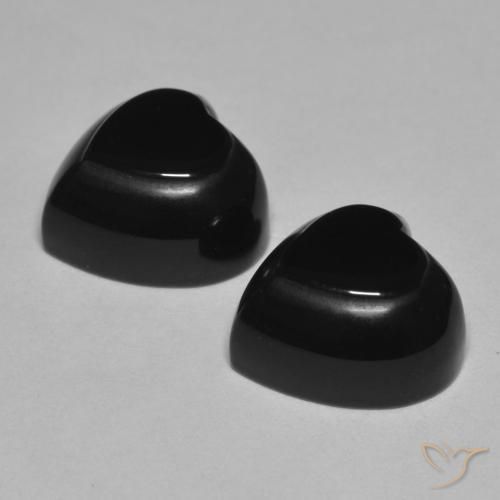 Pedras preciosas de Ônix Preto natural de 8.54 ct, Coração, Opaco