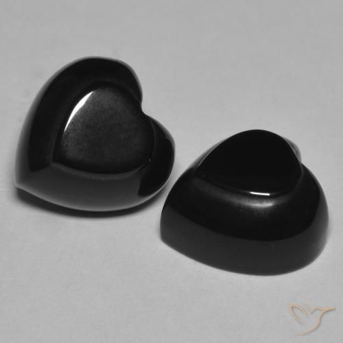 Pedras preciosas de Ônix Preto natural de 8.67 ct, Coração, Opaco