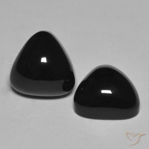 Pedras preciosas de Ônix Preto natural de 6.53 ct, Trilhão, Opaco
