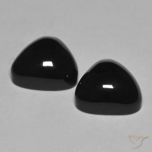 Pedras preciosas de Ônix Preto natural de 6.53 ct, Trilhão, Opaco