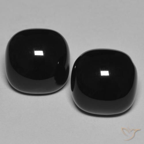 Pedras preciosas de Ônix Preto natural de 9.68 ct, Almofada, Opaco