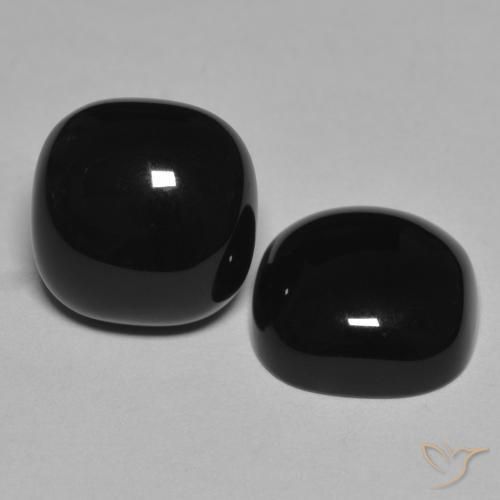 Pedras preciosas de Ônix Preto natural de 9.56 ct, Almofada, Opaco